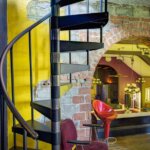 Urban Home with Modern Steel Spiral Staircase