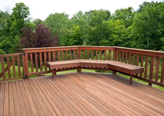 deck railing built in seating