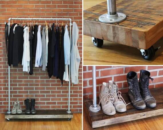 industrial loft furniture garment rack