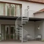 outdoor galvanized steel spiral staircase with adjustable height