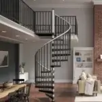 adjustable height econo spiral staircase with steel treads and aluminum handrail for all budget projects