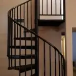 Basement Classic Steel Spiral Staircase