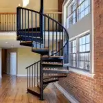 wide steel spiral stair